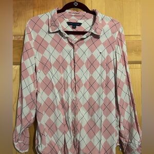 Cream And Pink Tommy And Hilfiger Bottom Down